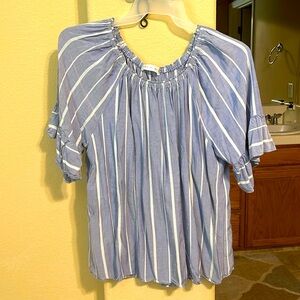 Blue and white striped shirt